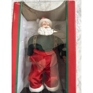 Vintage Action, Santa, Moving Arms, Bend Up And Down, Singing Dancing NIB